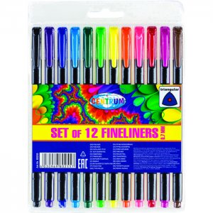 Набор капиллярных цветных ручек Fineliners 0.7 мм 12 шт. 5 упаковок Centrum