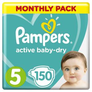 Подгузники  Active Baby-Dry Размер 5 (Junior) (11-16 кг) 150 шт. Pampers