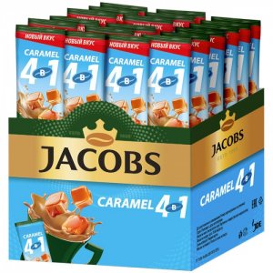 Кофе растворимый Caramel со вкусом карамели 4 в 1 24 шт. Jacobs