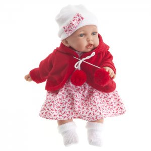 Кукла озвученная Азалия в красном мягконабивная 27 см Munecas Antonio Juan