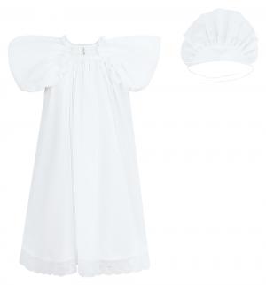 Комплект платье/чепчик крестильные , цвет: белый Ангел Мой