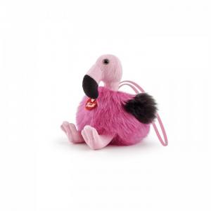 Мягкая игрушка  Фламинго-пушистик на веревочке 11x12x13 см Trudi