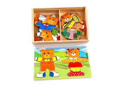 Деревянная игрушка  Два медведя Мир деревянных игрушек