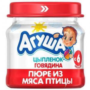 Пюре  цыпленок-говядина с 6 месяцев, 80 г Агуша