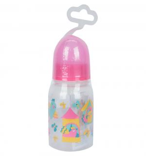 Бутылочка  с силиконовой соской полипропилен рождения, 125 мл, цвет: розовый Мир Детства