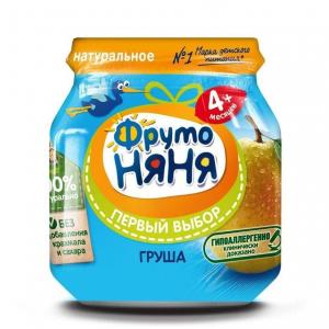 Пюре  груша с 4 месяцев, 100 г ФрутоНяня