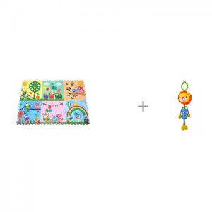 Игровой коврик  Парк сов 180х120 см и Подвесная игрушка Forest Львенок Mambobaby