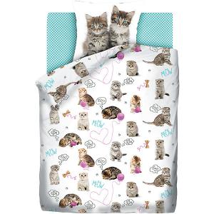 Детское постельное белье 1,5 сп 4 YOU Grey kittens 4YOU. Цвет: белый