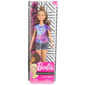 Кукла  Игра с модой Серые шорты разноцветная футболка Barbie