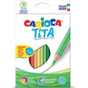 Набор цветных карандашей  Tita шестиугольные, 18 цветов Carioca. Цвет: белый