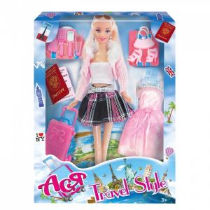 Кукла Ася Блондинка в розовой кофте Путешественница Toys Lab