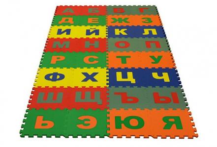 Игровой коврик  мягкий пол Алфавит Русский 25x25 см (32 детали) Eco Cover
