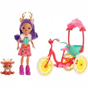 Кукла Велосипедисты с питомцем и транспортным средство Enchantimals